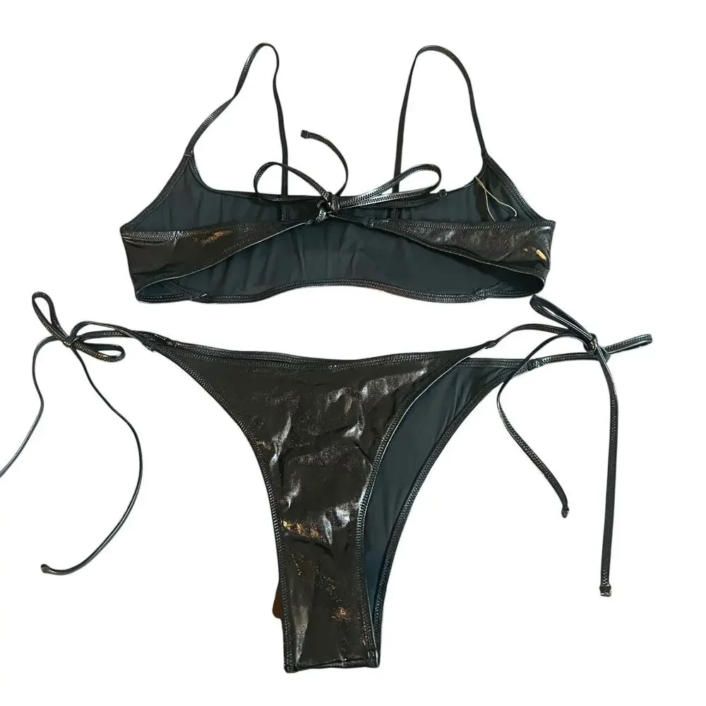 Skims Metallic Two Piece Swim Bikini Set Size 2X NWT